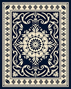 Classic Floral Starburst Medallion Pattern Rug