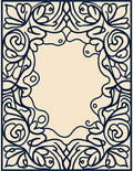 Ornate Floral Swirl Decorative Border Rug
