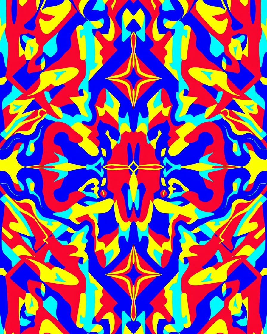Vivid Abstract Psychedelic Pattern Rug