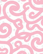 Pink Swirls With Bubbles Pattern Rug