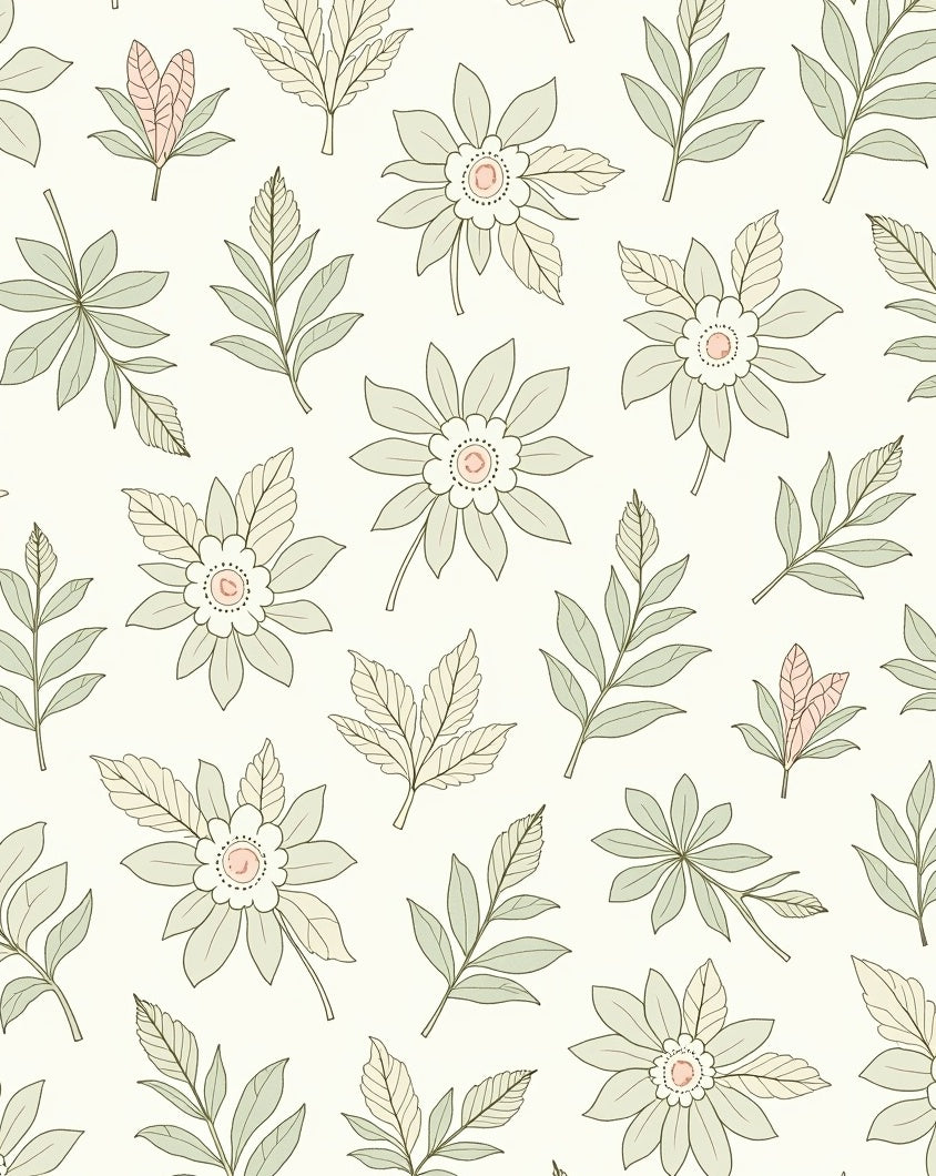 Botanical Floral Inspired Pattern Design Rug