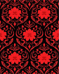 Bold Red Floral Damask Pattern Rug