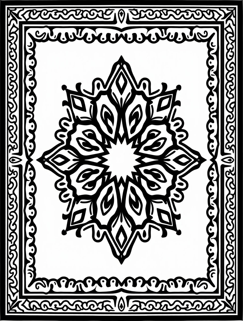 Eight-Pointed Star Mandala Pattern Rug