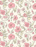 Pink Floral Swirl Pattern Rug