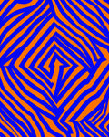 Bold Blue Orange Zebra Lines Rug