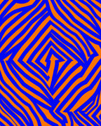 Bold Blue Orange Zebra Lines Rug