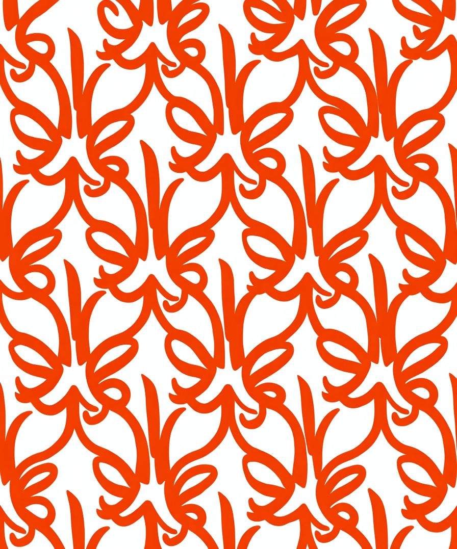 Modern Orange Swirl Abstract Pattern Rug