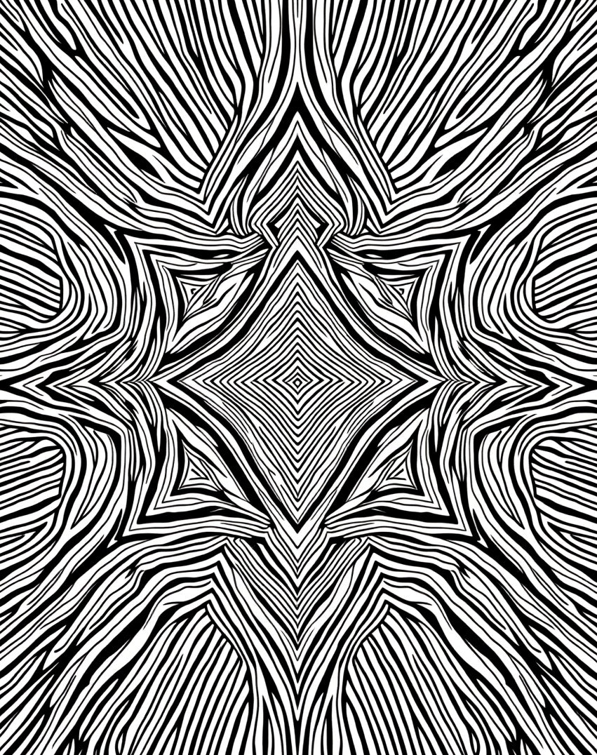 Abstract Black White Stripe Pattern Rug