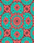 Coral Floral Repeating Pattern Rug