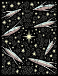 Space Ships and Stars Pattern Rug