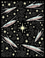 Space Ships and Stars Pattern Rug