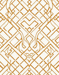 Golden Art Deco Style Geometric Rug