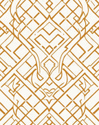 Golden Art Deco Style Geometric Rug