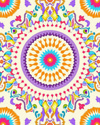 Vibrant Mandala Floral Pattern Rug