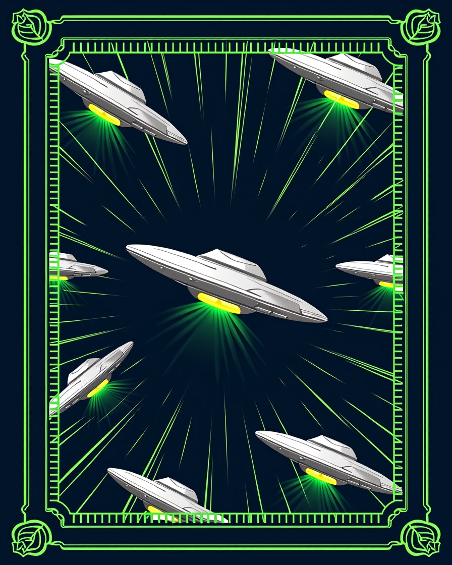 SciFi Flying Saucer Beam Pattern Rug