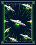 SciFi Flying Saucer Beam Pattern Rug