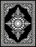 Ornate Black White Mandala Design Rug