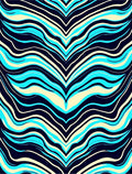 Vivid Aqua Blue Wavy Stripe Design Rug