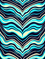 Vivid Aqua Blue Wavy Stripe Design Rug
