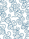 Aesthetic Blue Swirls Pattern Design Rug