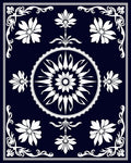 Ornate Floral Bordered Art Rug