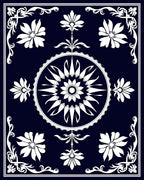 Ornate Floral Bordered Art Rug