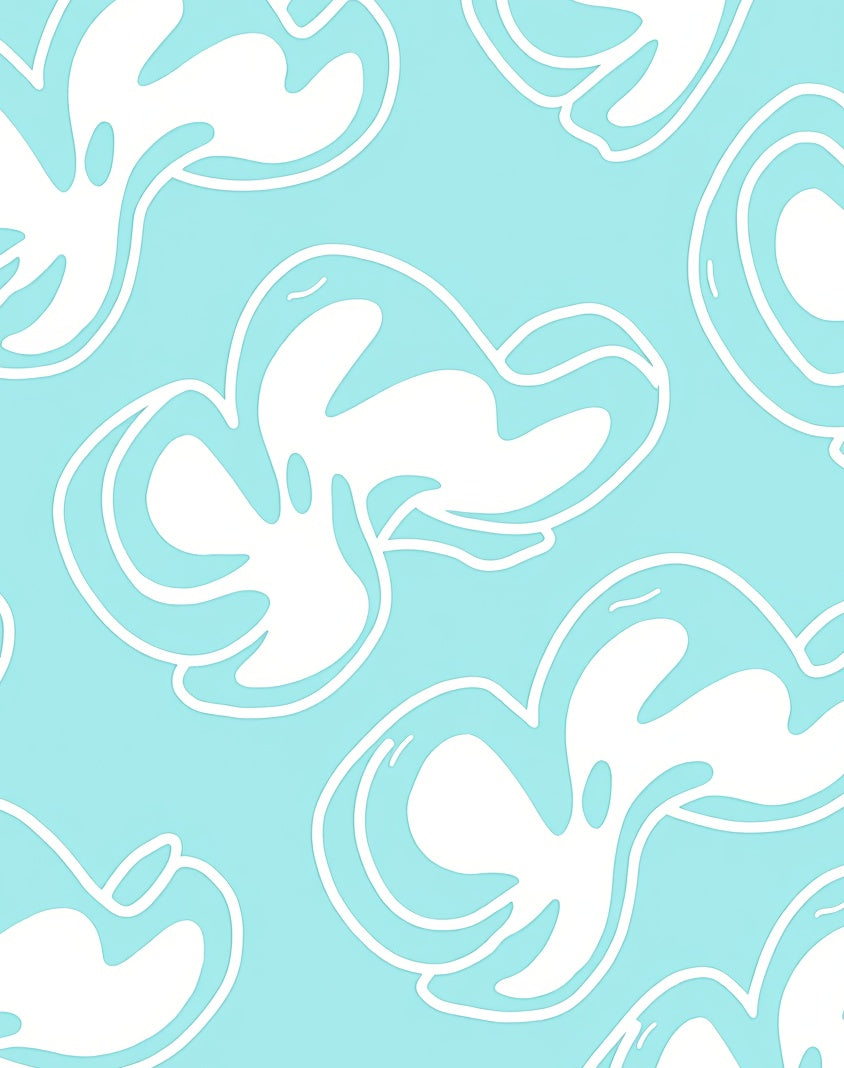 Breezy White Cloud Pastel Pattern Rug
