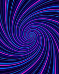Vibrant Neon Swirl Striped Rug