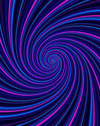 Vibrant Neon Swirl Striped Rug