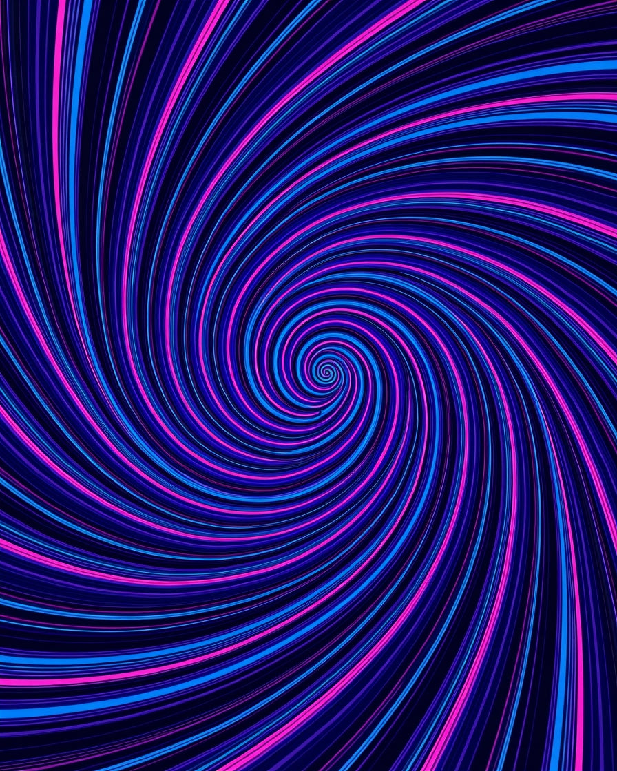 Vibrant Neon Swirl Striped Rug