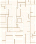 Geometric Pattern With Gold Lines Rug