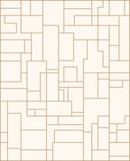 Geometric Pattern With Gold Lines Rug