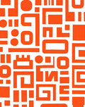 Geometric Abstract Orange Pattern Rug