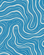 Abstract Blue White Wavy Swirl Rug