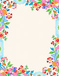 Whimsical Floral Garden Border Rug