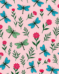 Dragonfly Flower Garden Pattern Rug