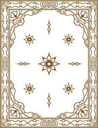 Ornate Bloom Inlay Border Rug