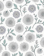 Delicate Floral Pattern with Sage Accents Rug