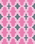 Pink Gray Geometric Pattern Rug