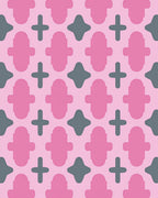 Pink Gray Geometric Pattern Rug