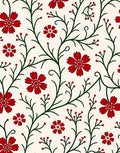 Red Floral Vine Pattern Rug