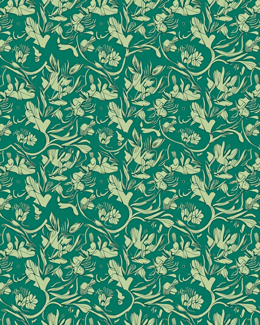 Verdant Botanical Illustration Design Rug