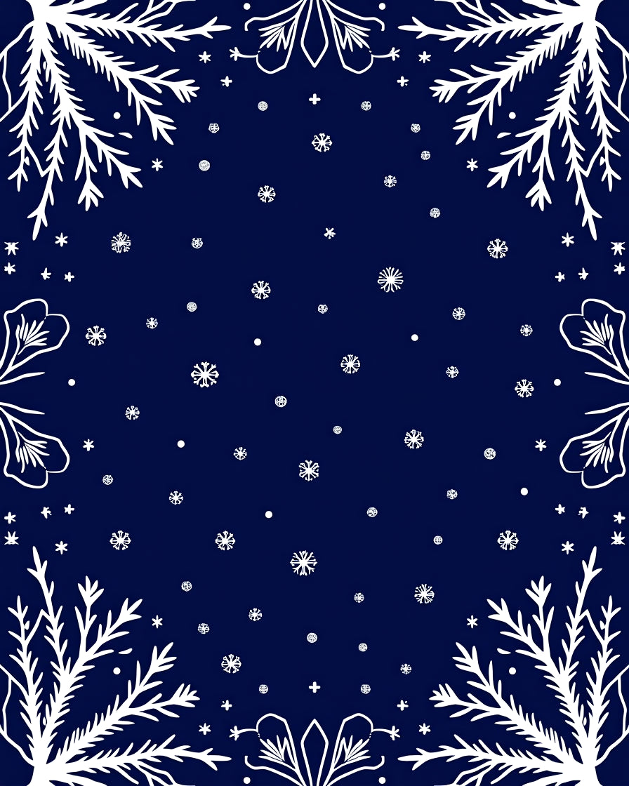 White Snowflake Floral Pattern Rug