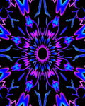 Vibrant Neon Floral Mandala Rug