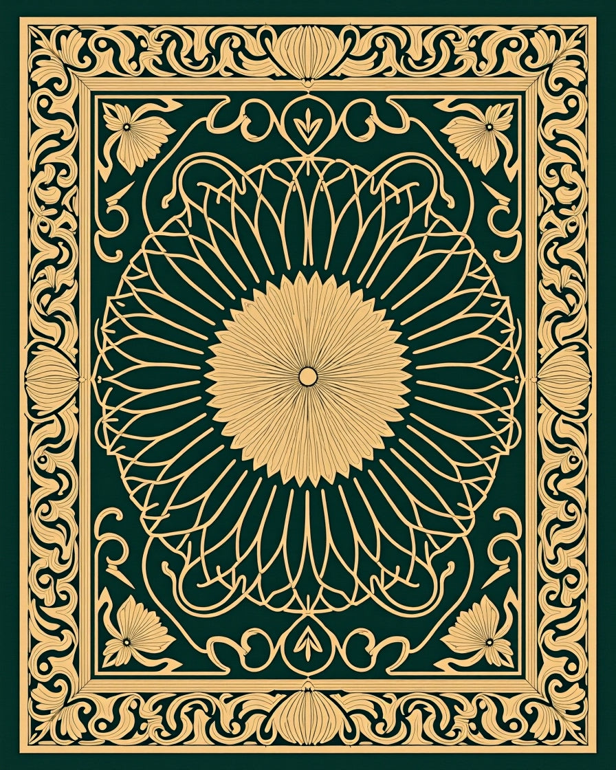 Elegant Floral Mandala Pattern Rug
