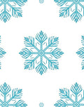 Teal Snowflake Patterned Winter Design Rug