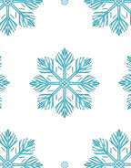 Teal Snowflake Patterned Winter Design Rug