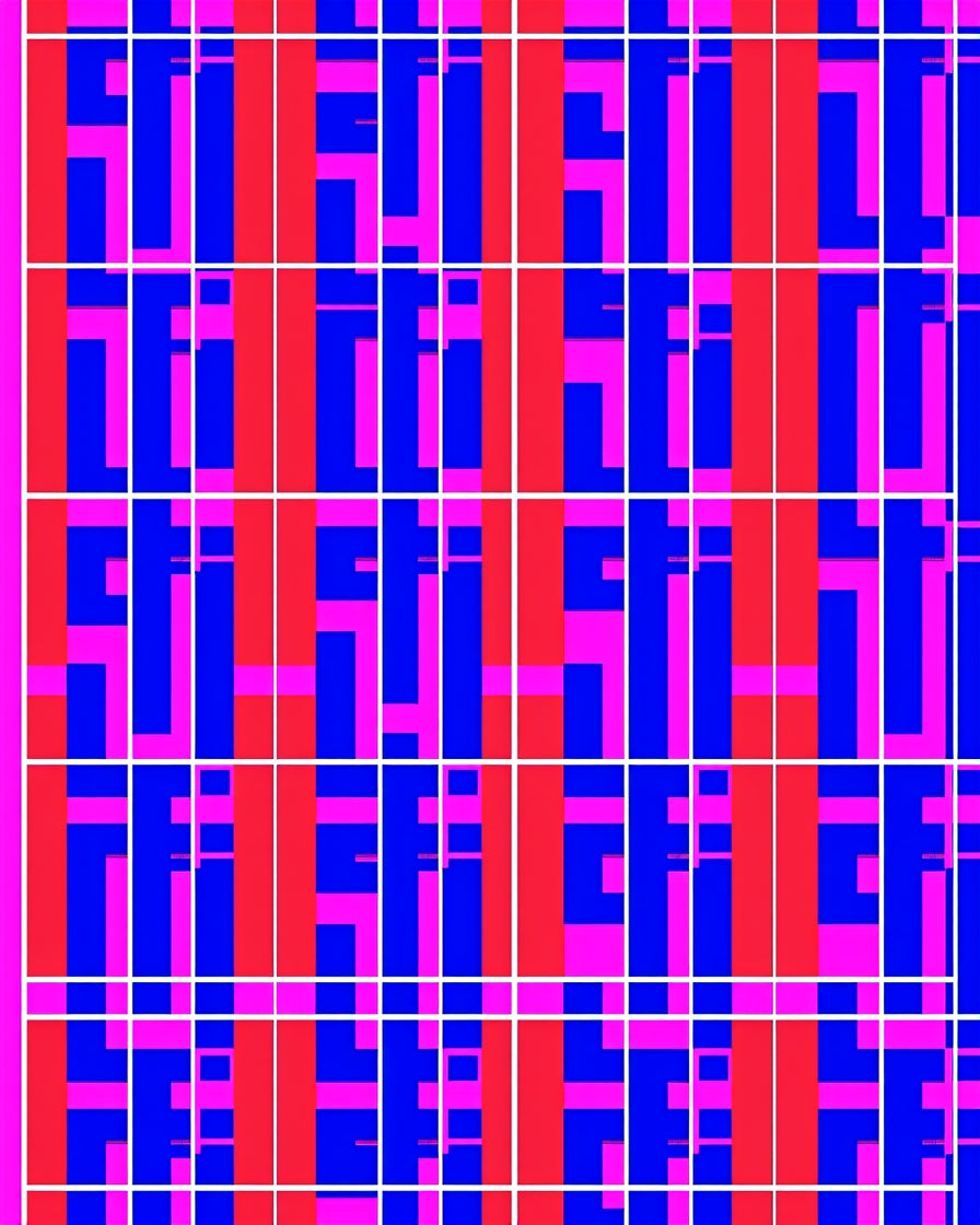 Bold Geometric Blocks Pattern Rug