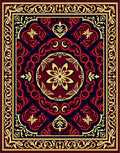 Intricate Red Floral Medallion Rug