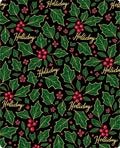 Festive Holly Berries And Leaves Rug
